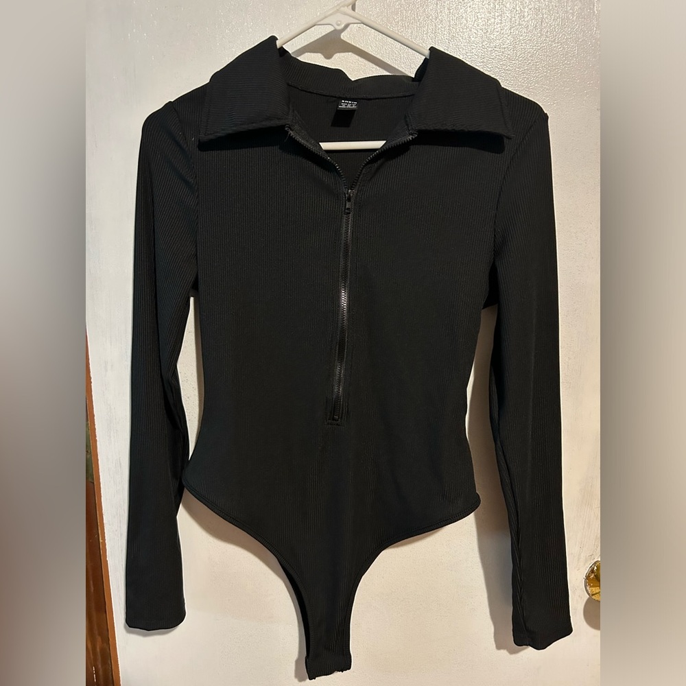 shein black long sleeve body suit